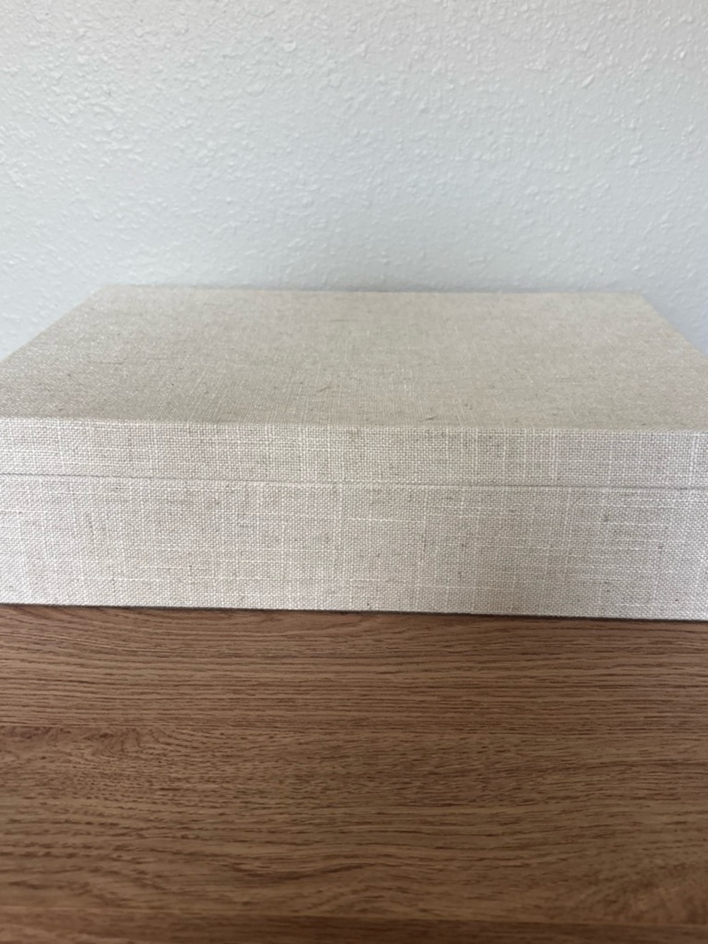 Hearth & Hand Linen Jewelry & Keepsake Storage Box Decorative Tan Leather Pull - Picture 4 of 4
